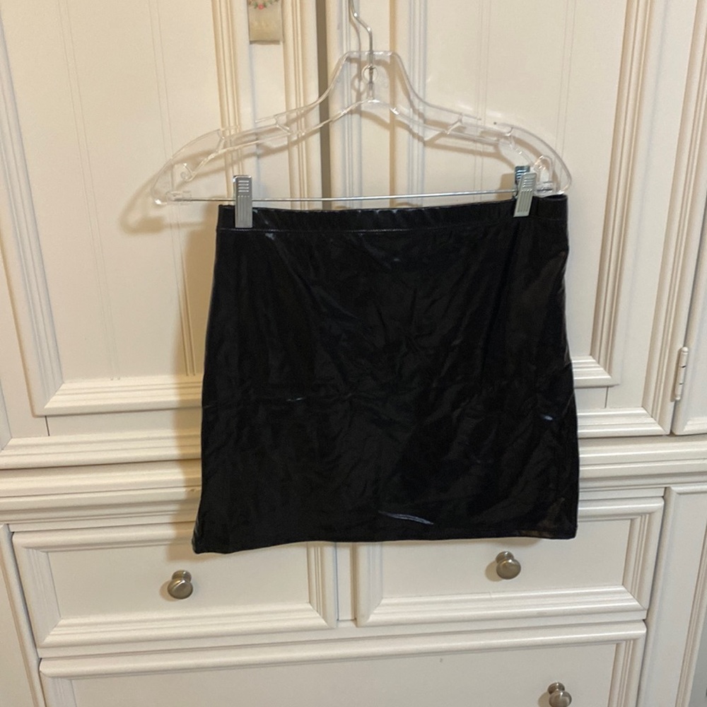 Women’s latex mini skirt